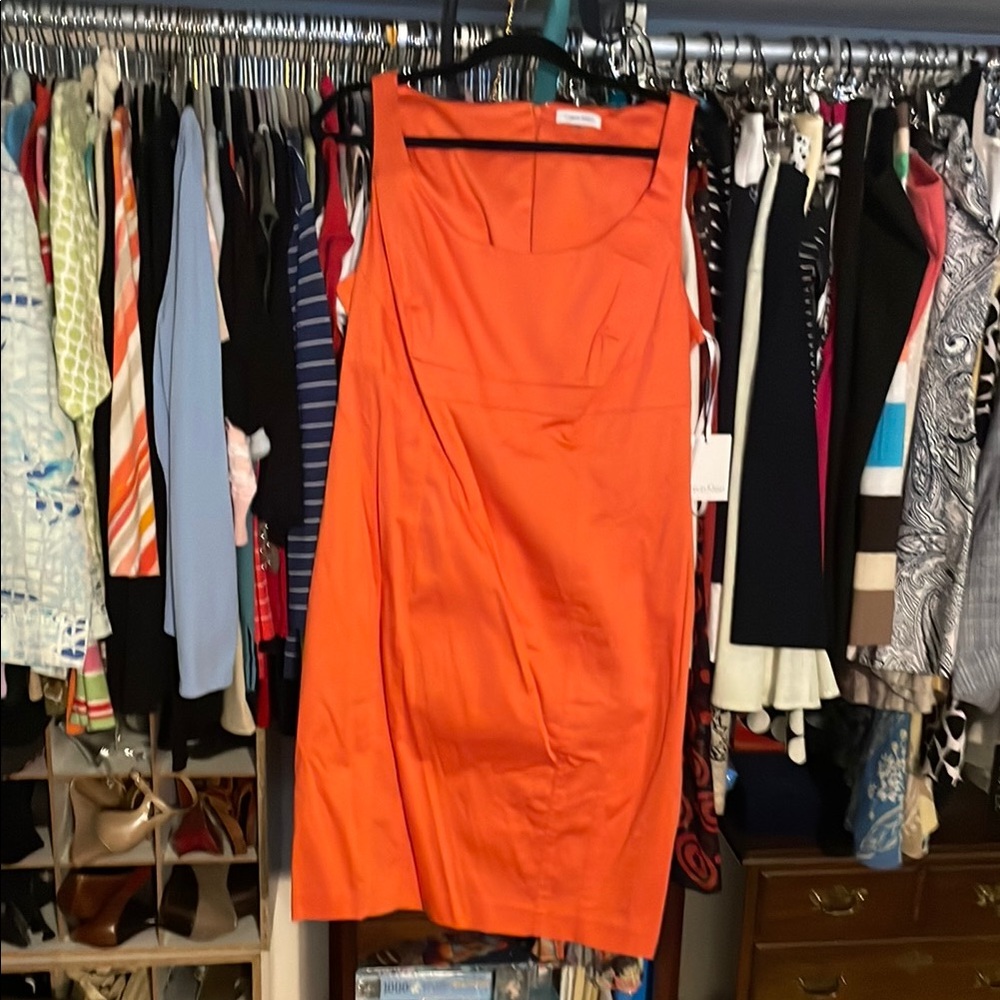 Calvin Klein Orange Midi Dress